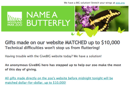 Zoo announces giving day match of 10,000